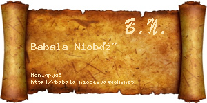 Babala Niobé névjegykártya